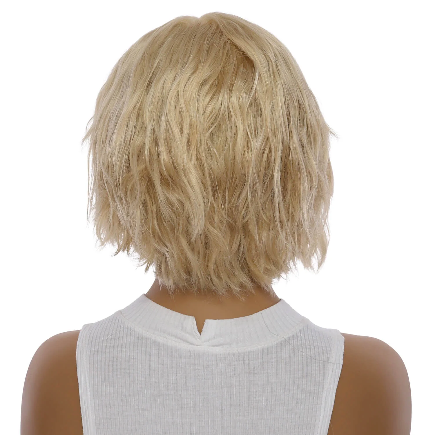 12" Halle Silk Top Wig Golden Blonde w/ No Rooting Wavy - Image 3