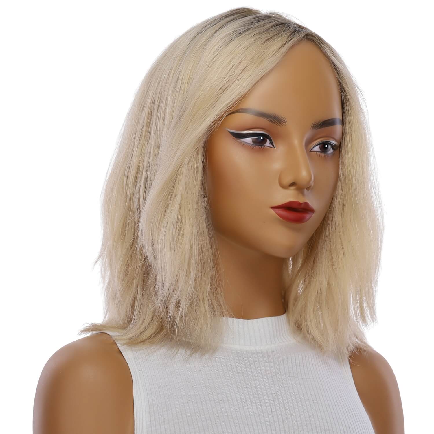 13" Victoria Silk Top Wig Beige Blonde Wavy