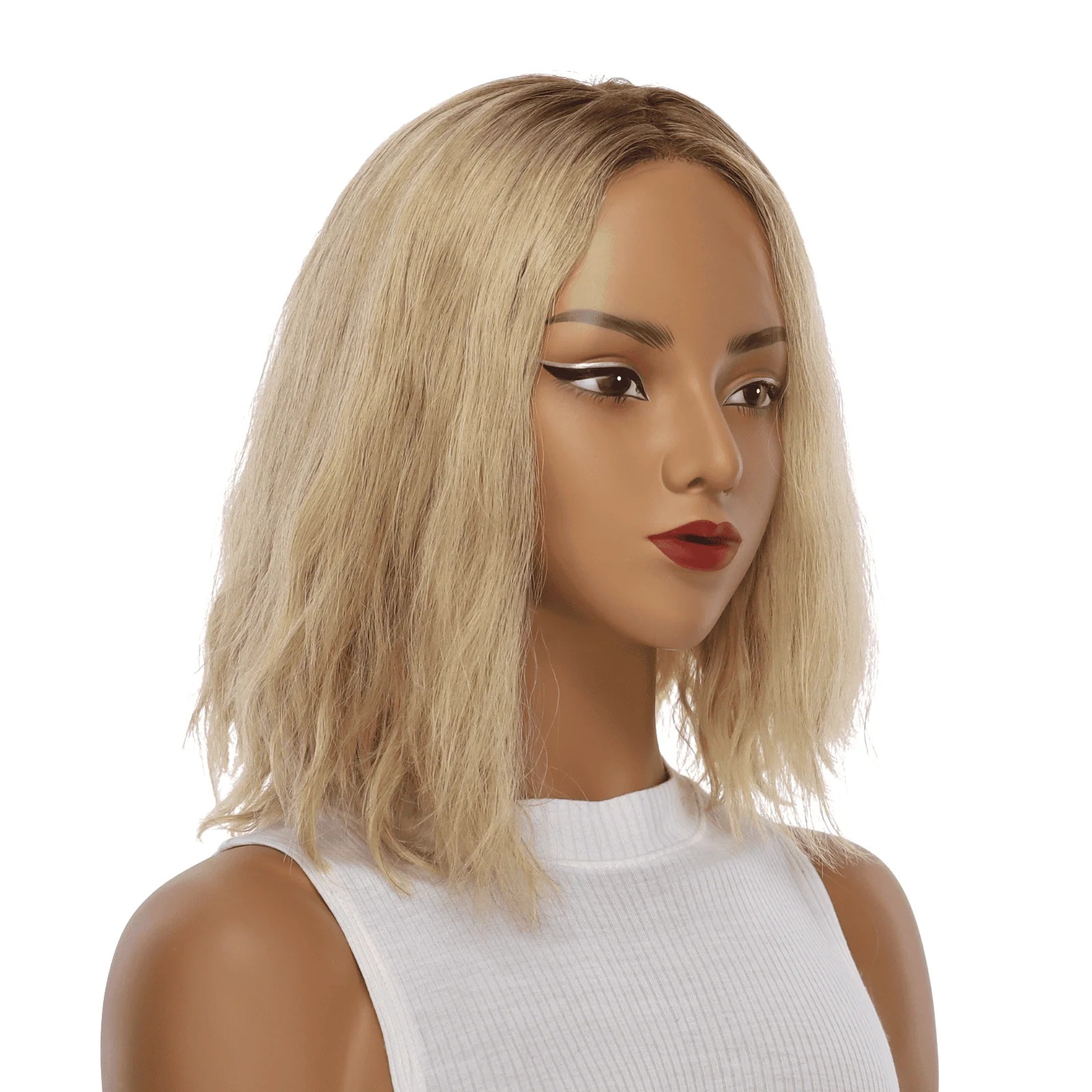 13" Victoria Silk Top Wig Golden Blonde Wavy