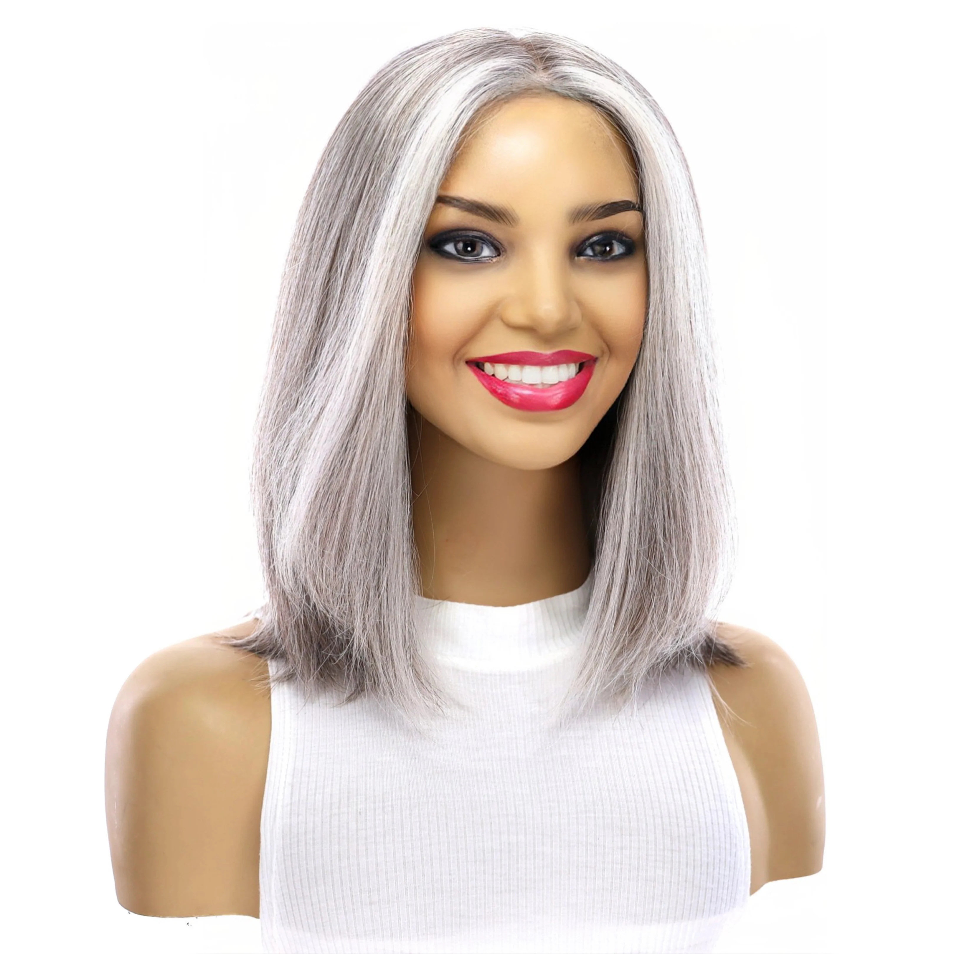 13" Victoria Silk Top Wig Silver Fox