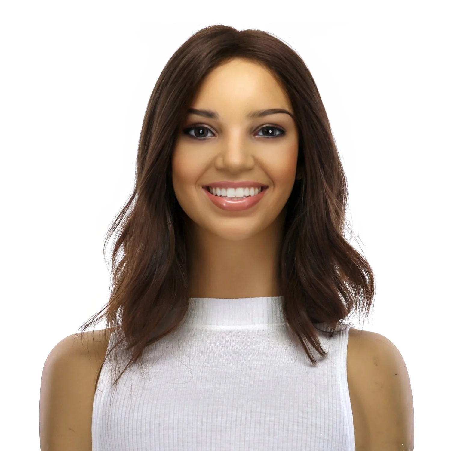 14" Divine Luxe Lace Top Wig #8 Warm Medium Brown - Image 2
