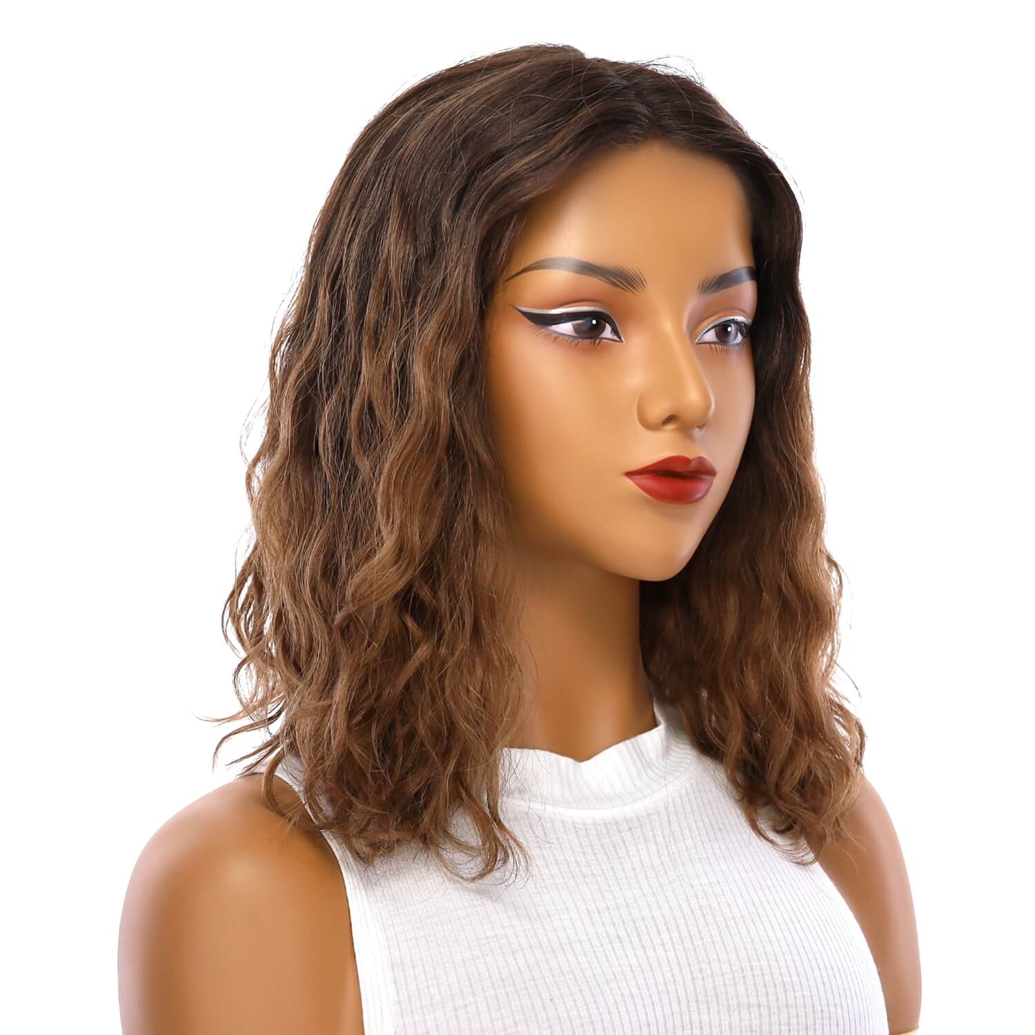 16" Divine Lace Top Wig Dark Brown Ombre Wavy