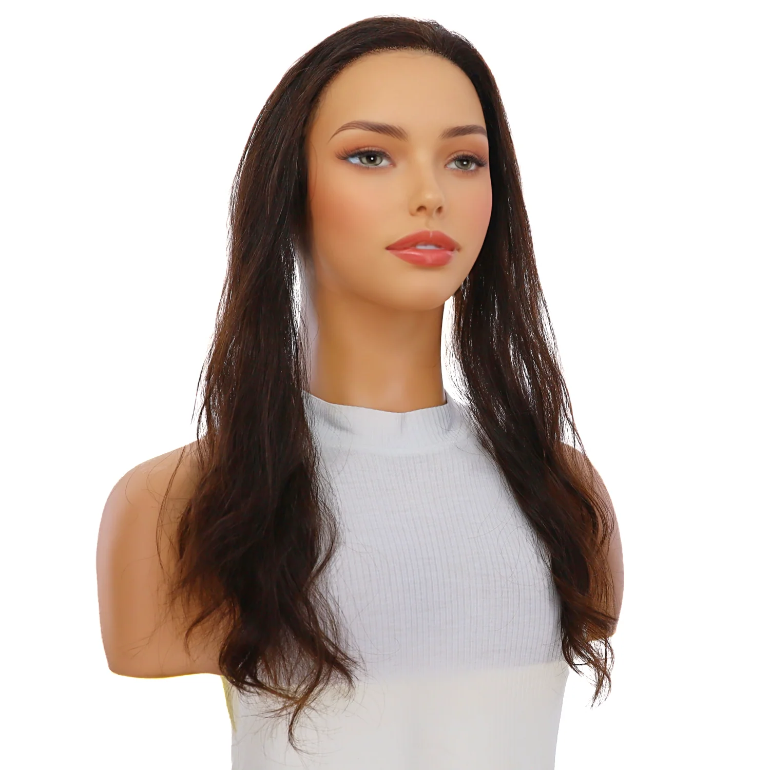 16" Hairline Topper #1B Black Wavy