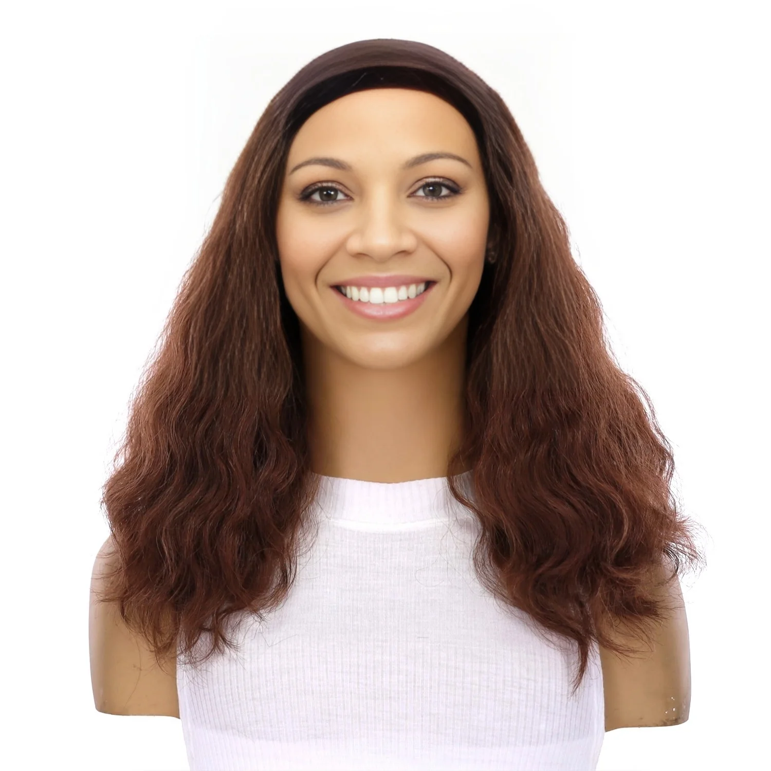 16" HatFall Wig Auburn Wavy - Image 2