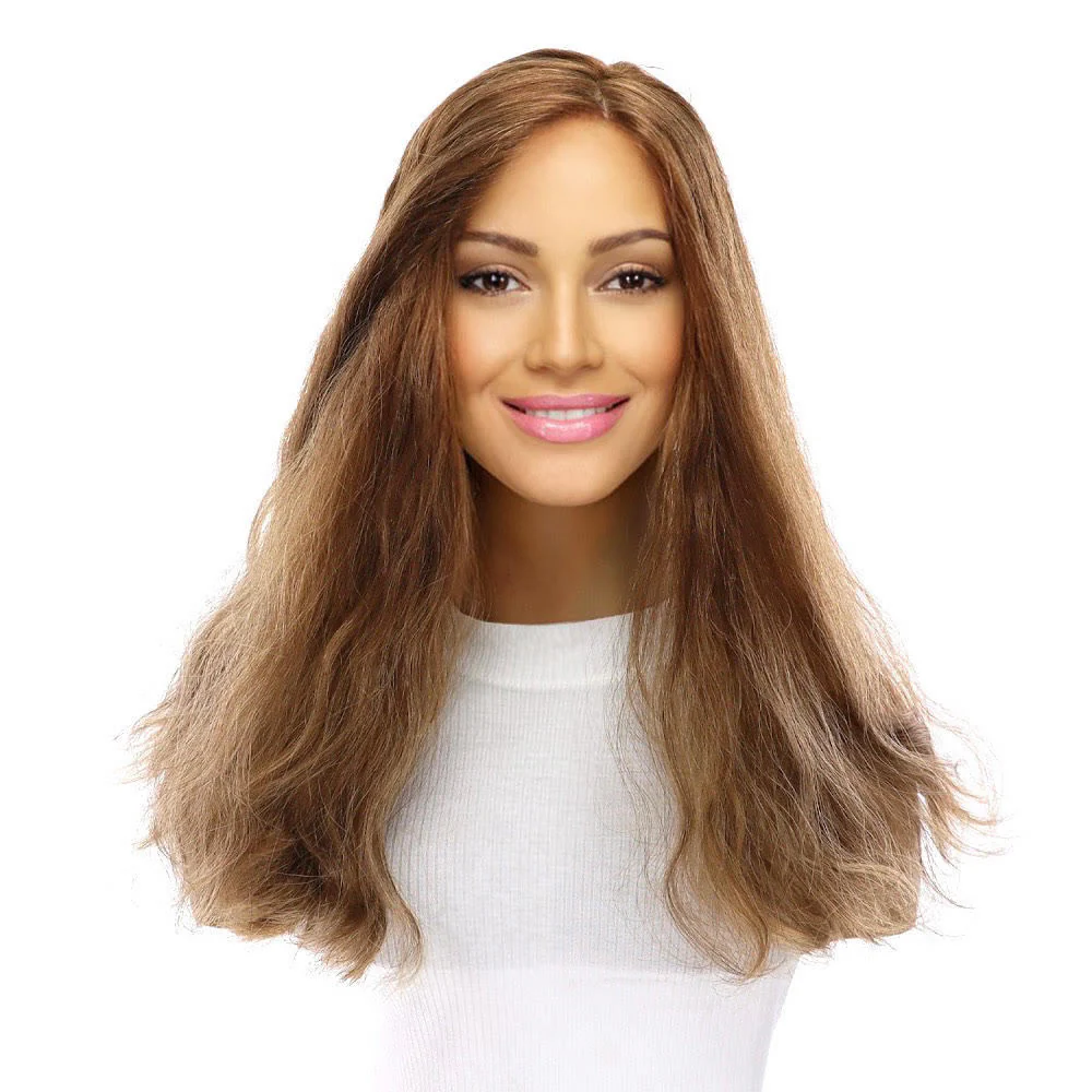 18" Emerald Silk Top Topper Light Brown Babylight Wavy - Image 2