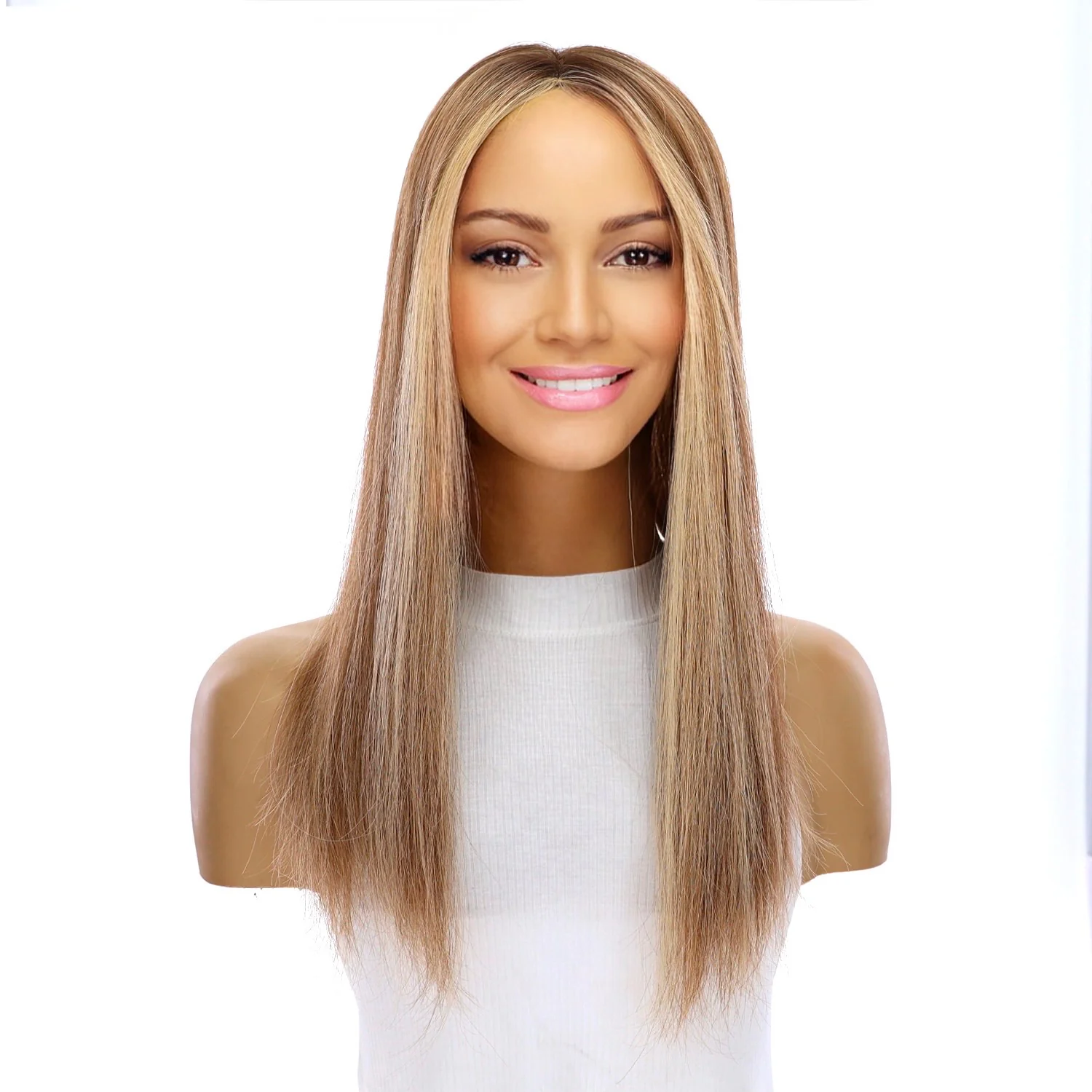 18" Topaz Lace Top Topper Medium Blonde w/ Highlights - Image 2