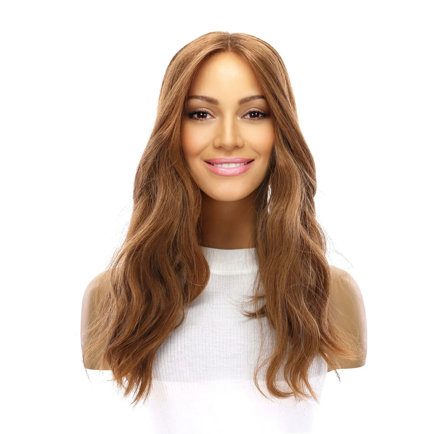 18" Topaz Lace Top Topper Strawberry Blonde Wavy - Image 2