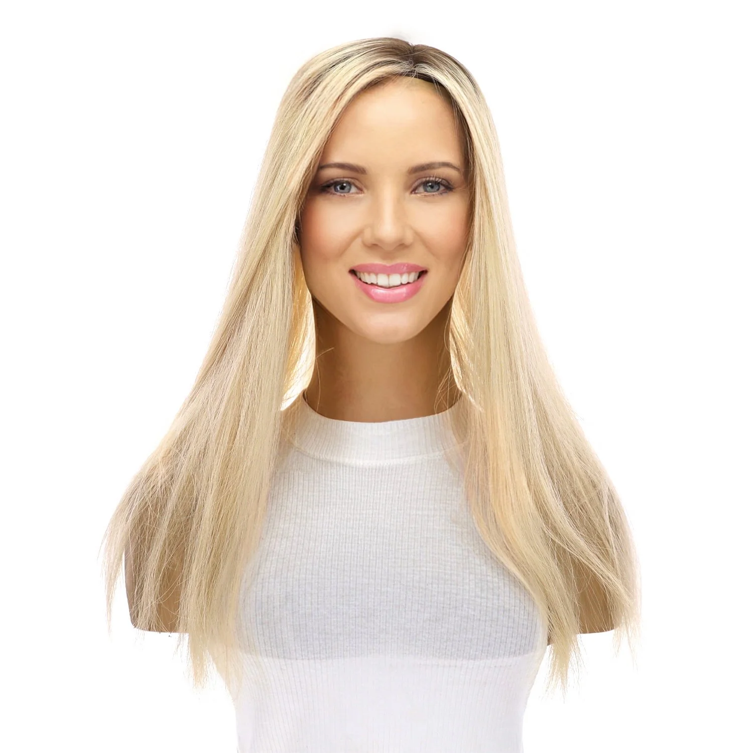 18" Topaz Lace Top Topper Warm Platinum Blonde - Image 2