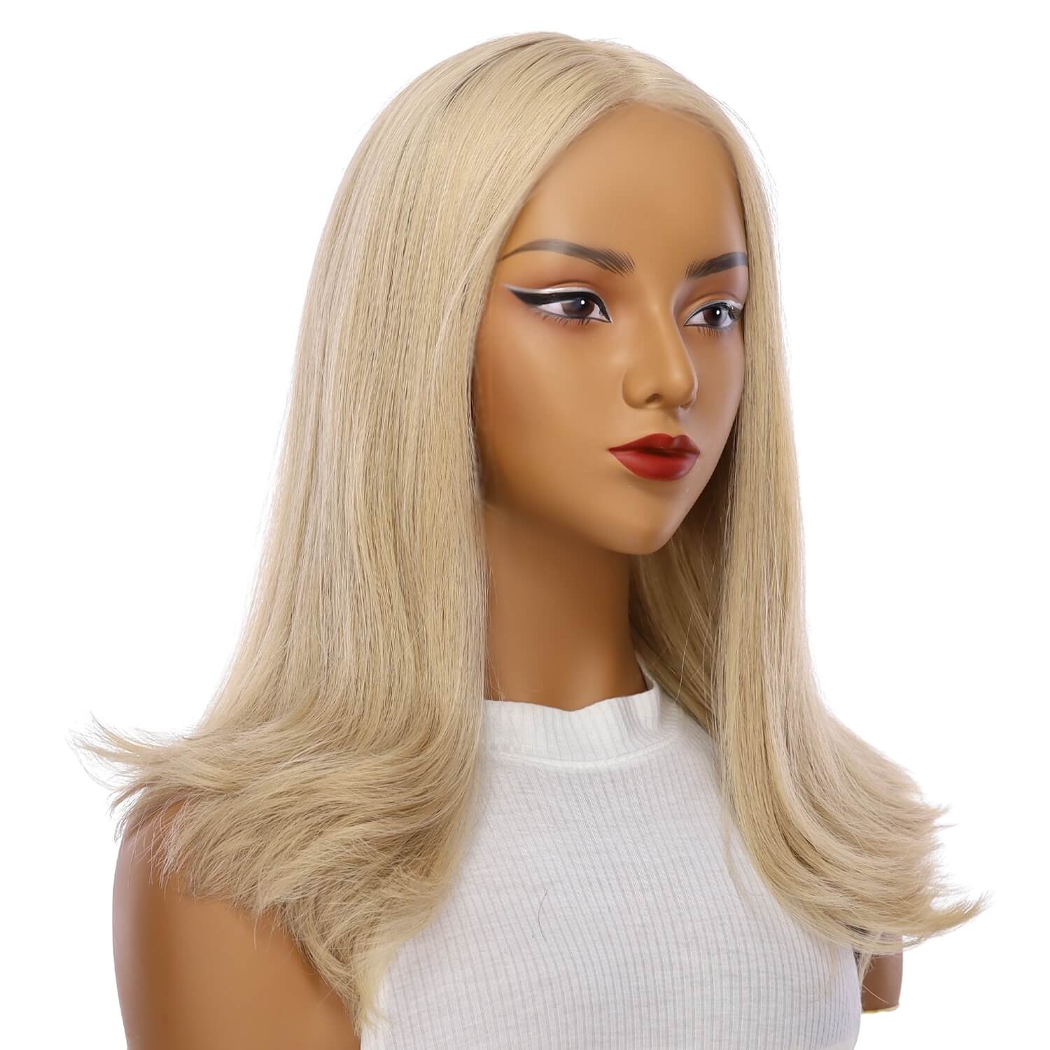 19" Nicole Silk Top Wig Beige Blonde w/ No Rooting