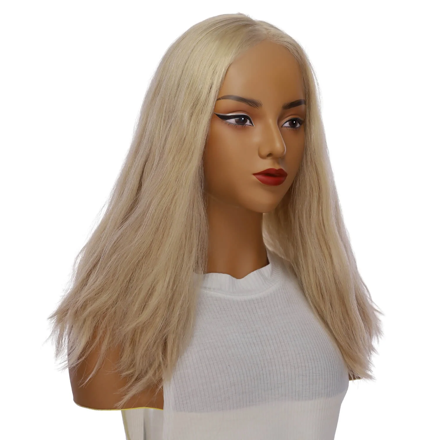 19" Nicole Silk Top Wig Beige Blonde w/ No Rooting Wavy