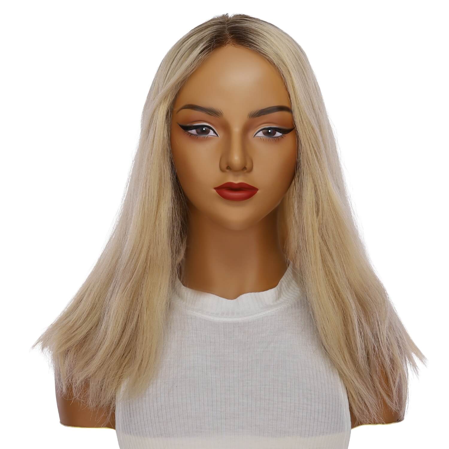 19" Nicole Silk Top Wig Beige Blonde Wavy - Image 2