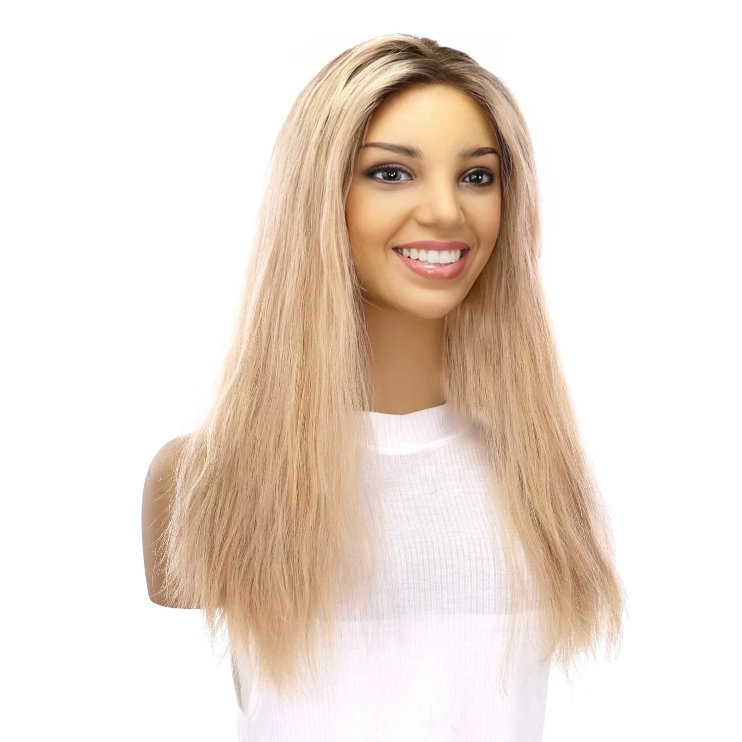 20" Divine Lace Top Topper Beige Blonde Wavy