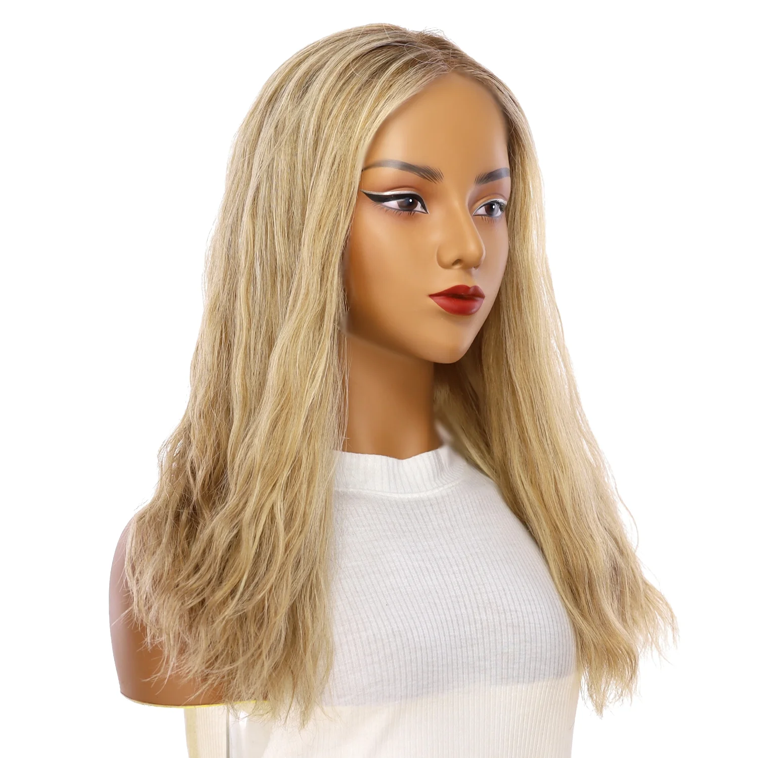 20" Divine Lace Top Wig Ashy Blonde w/ Highlights Wavy