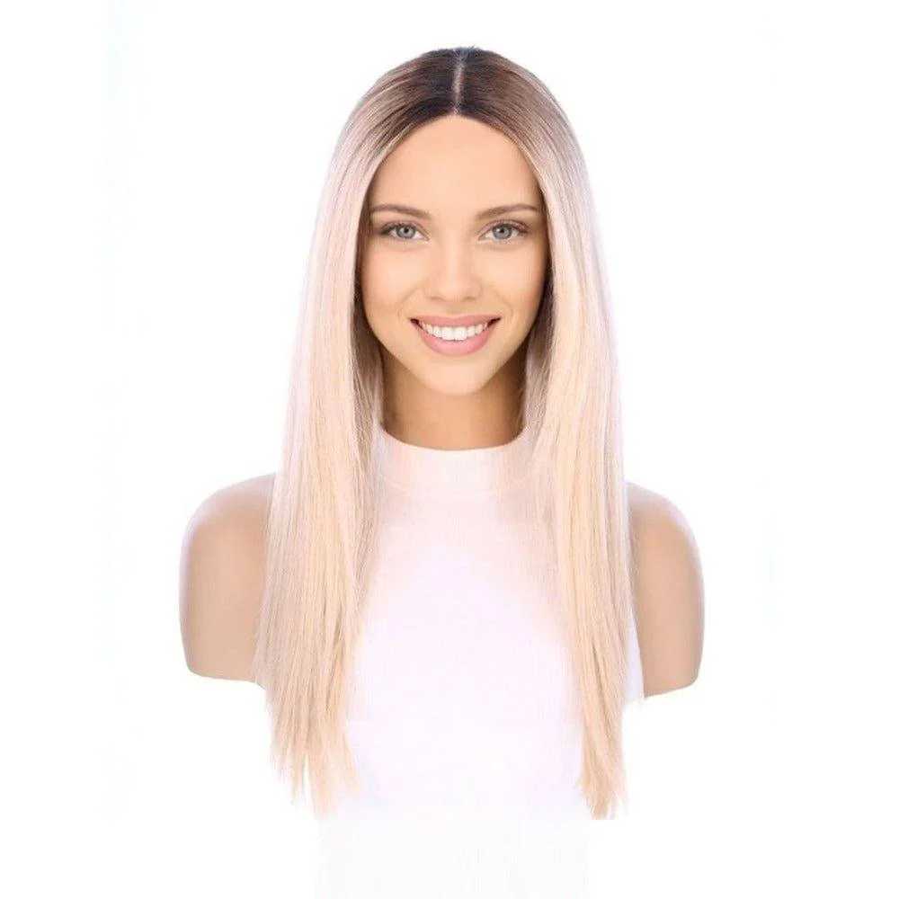 20" Divine Lace Top Wig Platinum Blonde w/ Full Rooting - Image 2