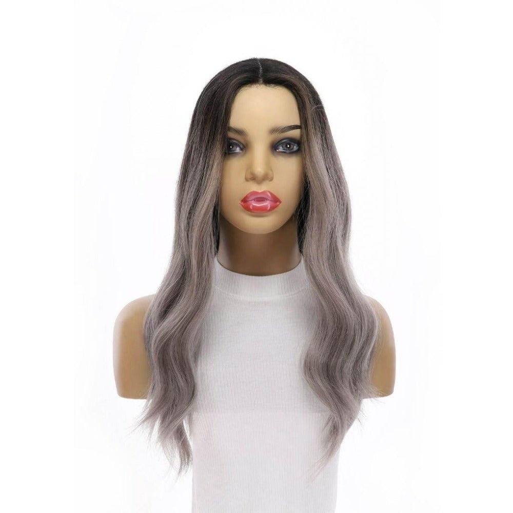 20" Divine Lace Top Wig Silver Smoke Grey w/ Reverse Balayage - Image 2