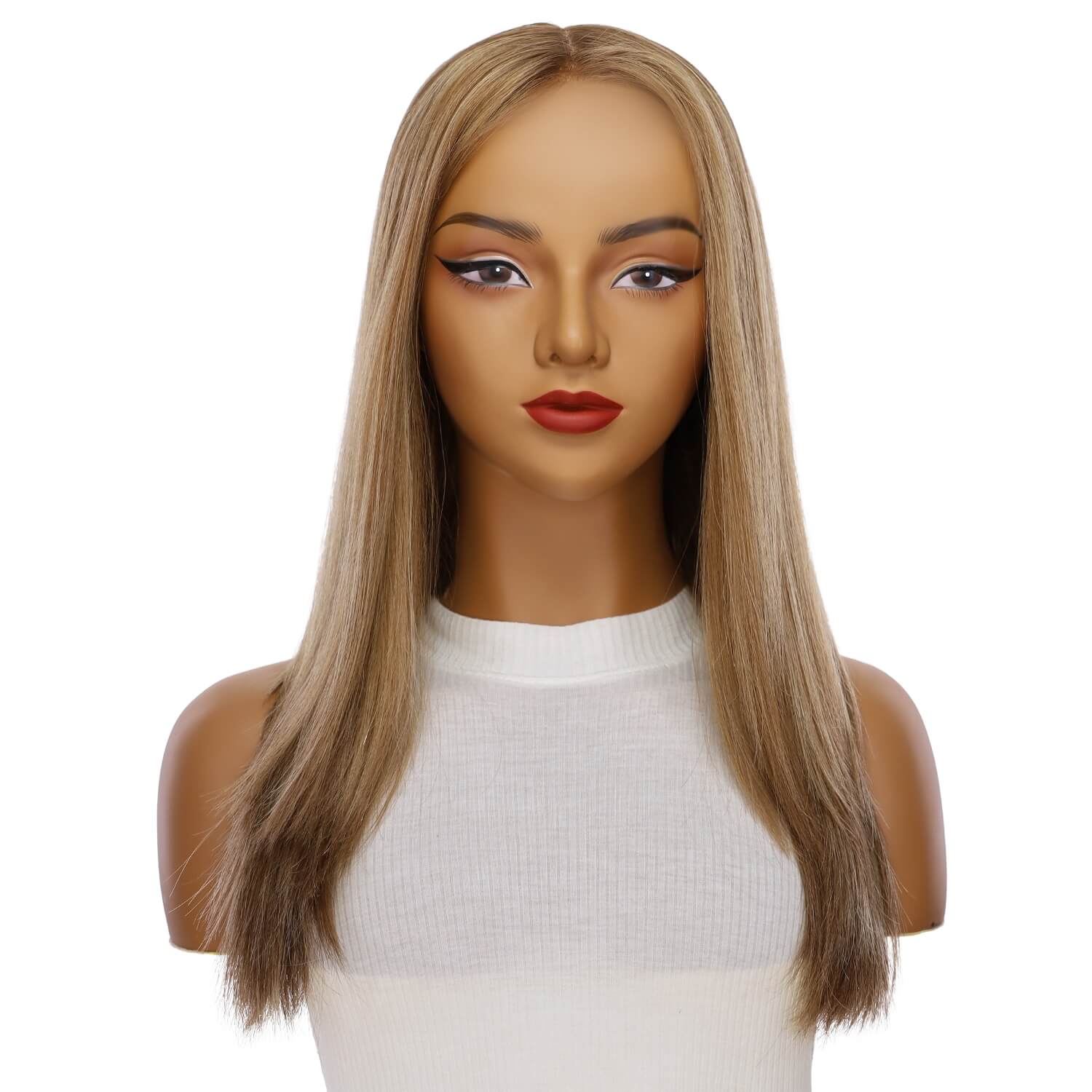 22" Ponytail Silk Part Wig Medium Blonde - Image 2