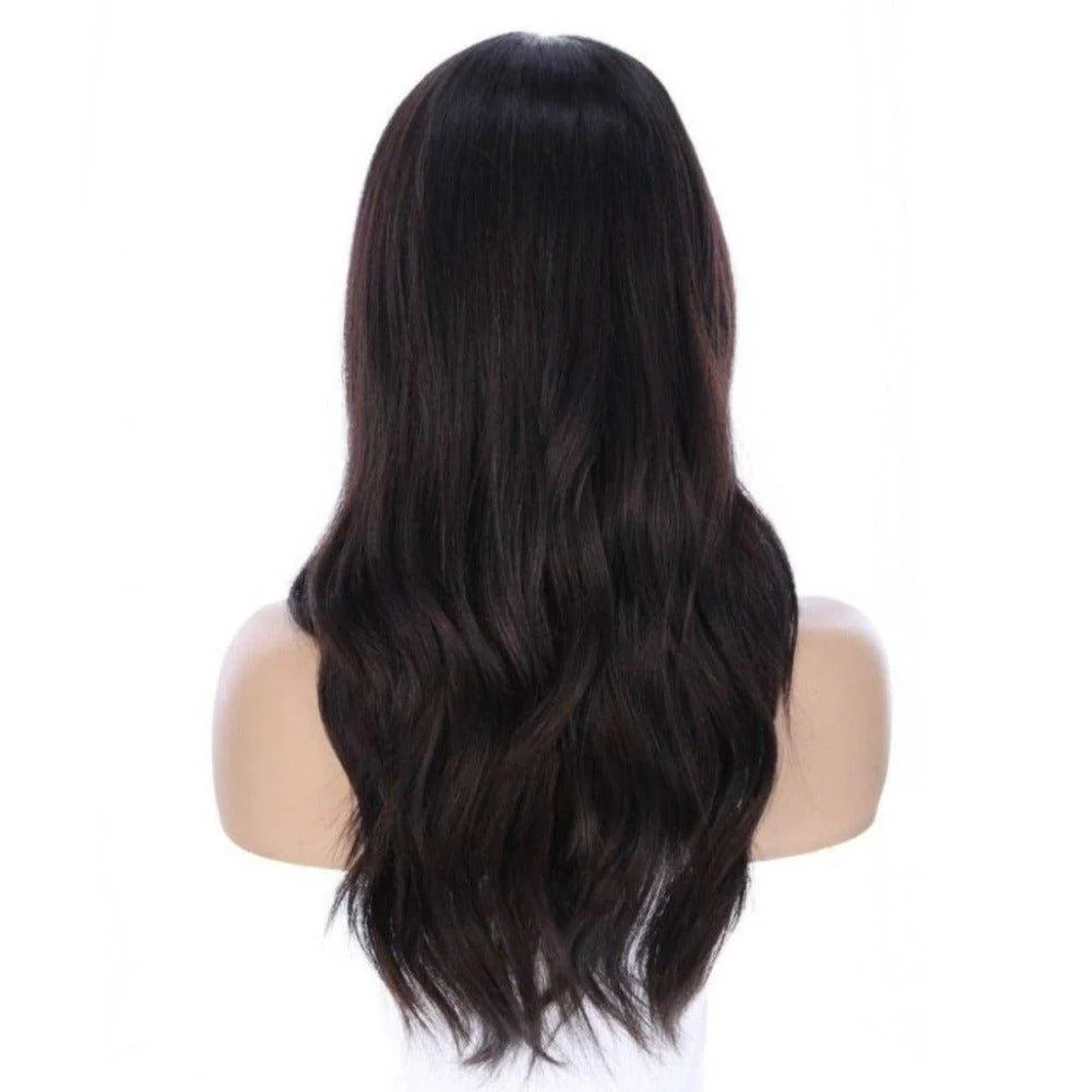 22" Ponytail Silk Part Wig Soft Black - Image 4