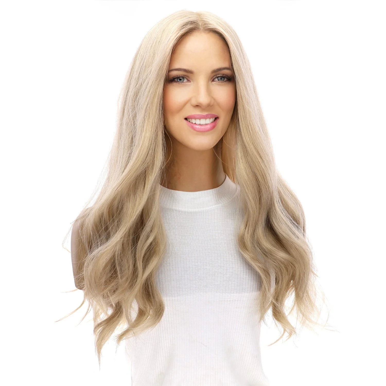 24" Gisele Silk Top Wig Beige Blonde w/ No Rooting