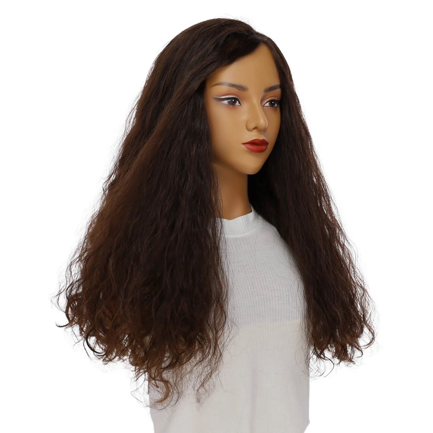 24" Luxe Silk Top Wig #2 Neutral Dark Brown Wavy