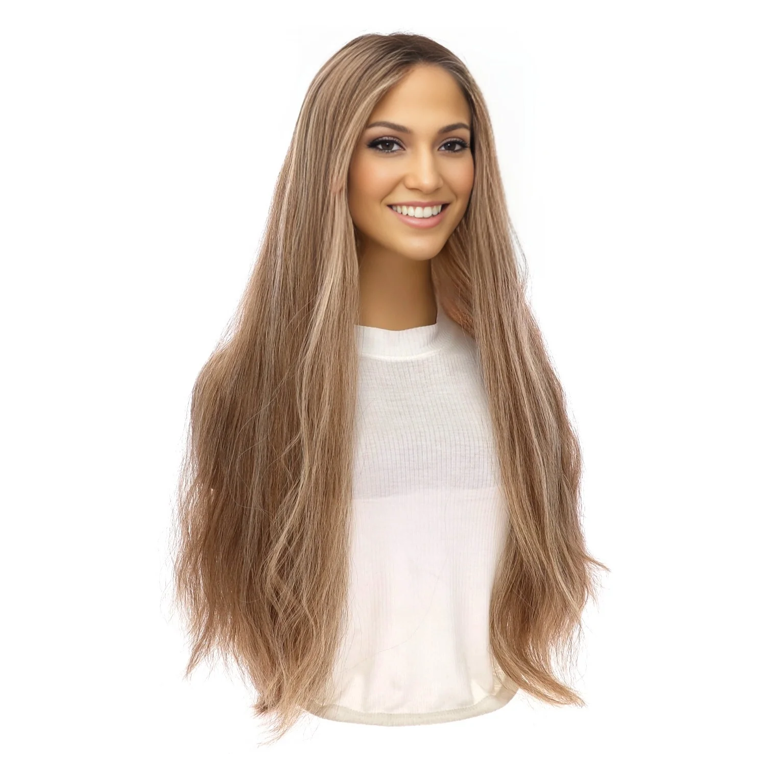 26" Divine Lace Top Wig Ashy Blonde w/ Highlights Wavy