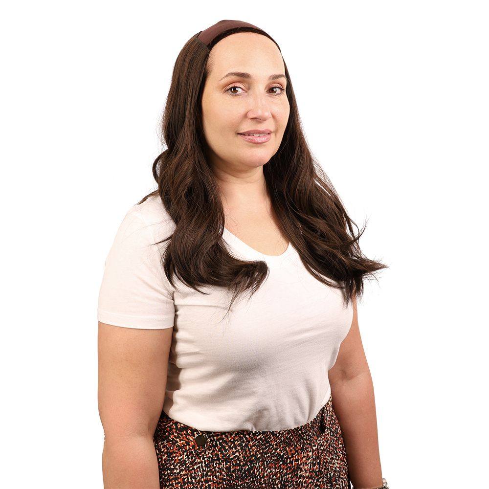 20" HatFall Wig Dark Brown - Image 2