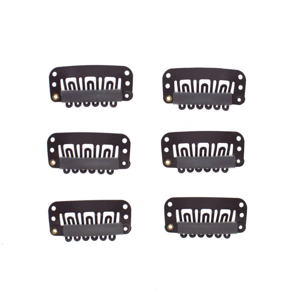 6 Pc Wig Snap Clip Dark Brown